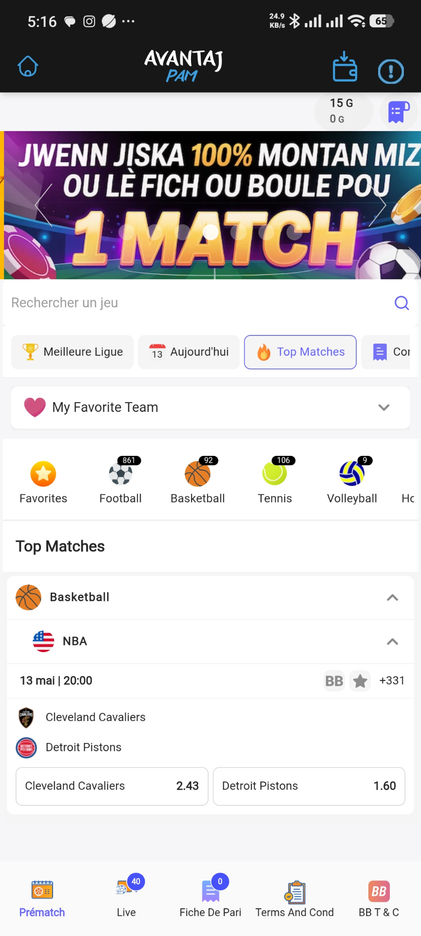 Top matches popilè nan Avantaj Pam